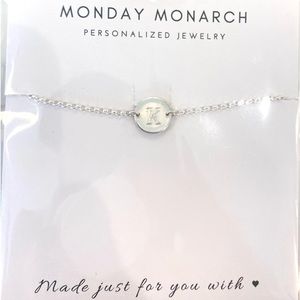 The Initial Bracelet by Monday Monarch. Initial: K